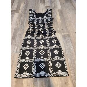 International concepts medium women's geometric print sheath dress